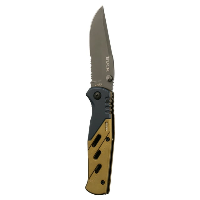 Buck Knives Trekker Xlt Knife Serr Ss/green Ss/grn