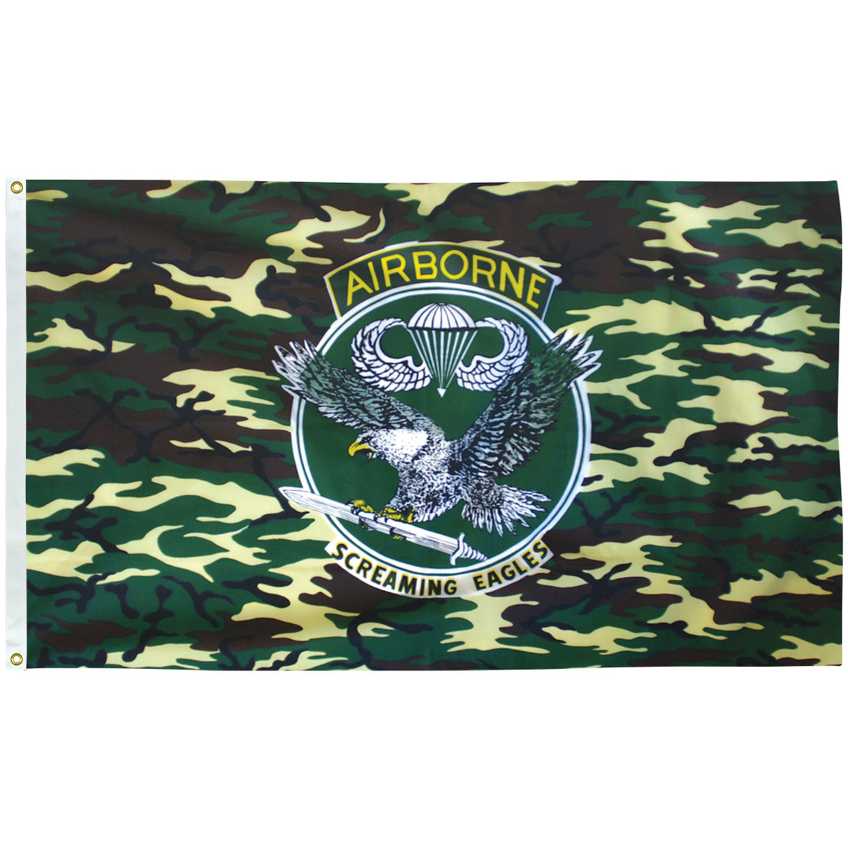Ace World Air Borne 3x5' Flag (camo) Woodland_camo
