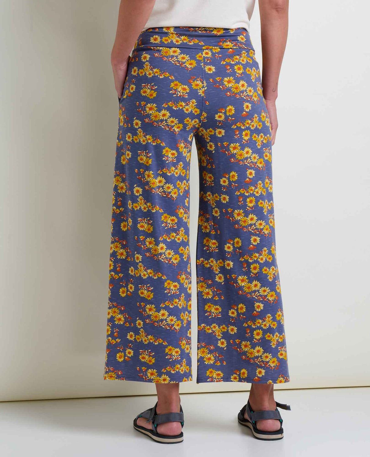 Toad & Co Chaka Wide Leg Pant - Blue Shadow Daisy Print