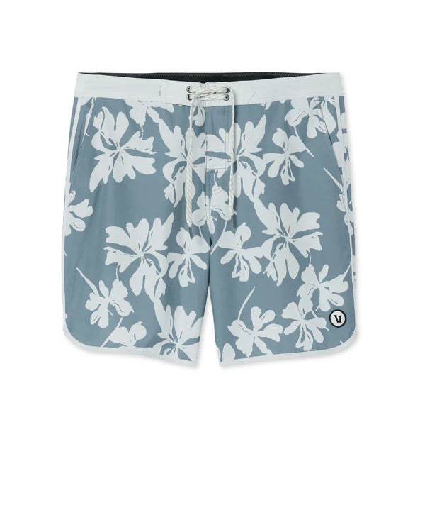 Vuori Cruise Boardshort - Dusty Blue Plumeria