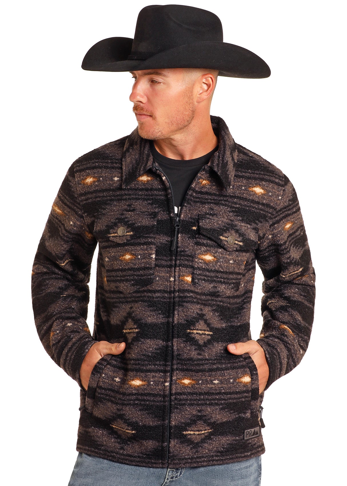 Powder River Outfitters Berber Jacket - Black Aztec
