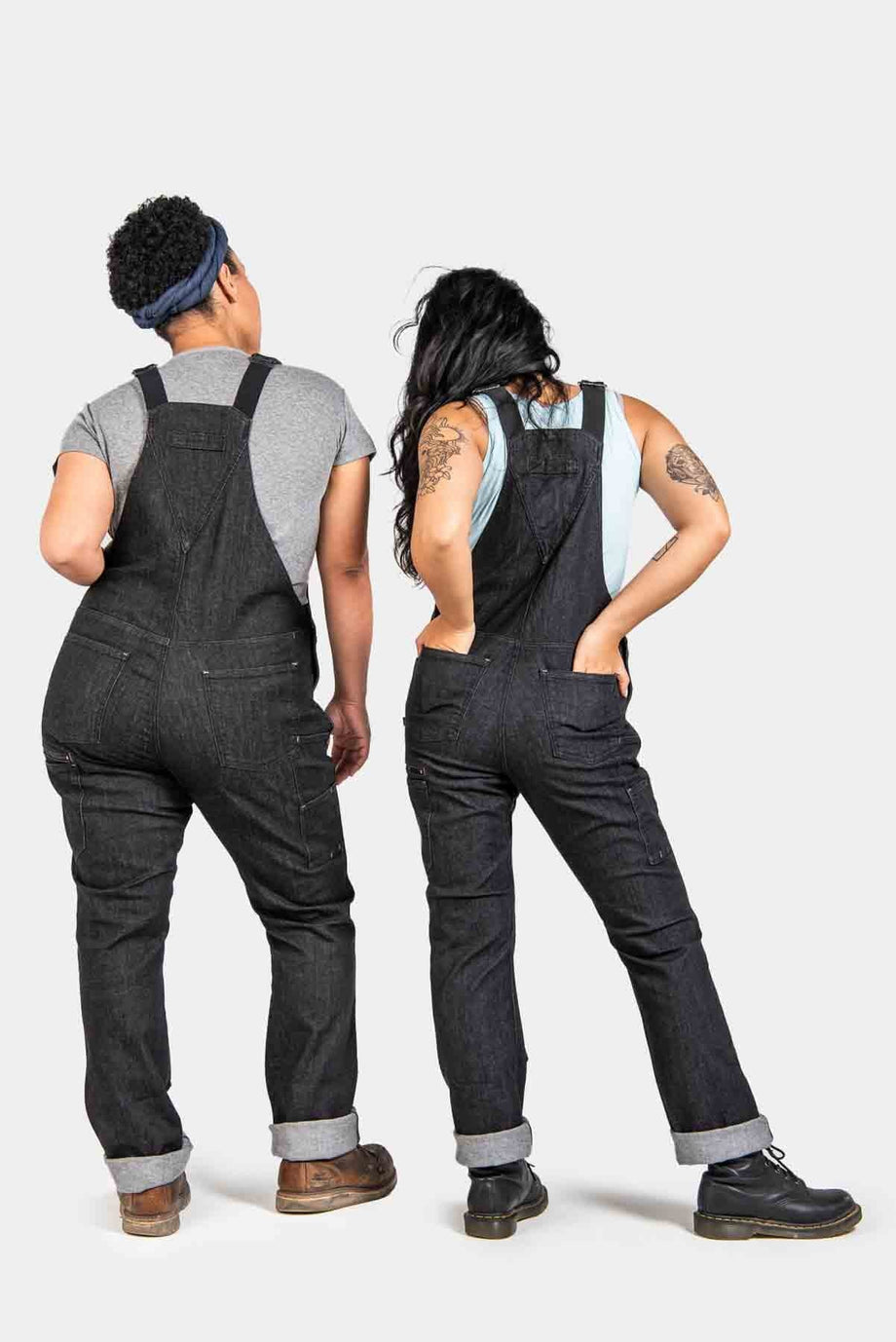 Dovetail Workwear Freshley Overall - Heathered Black Denim