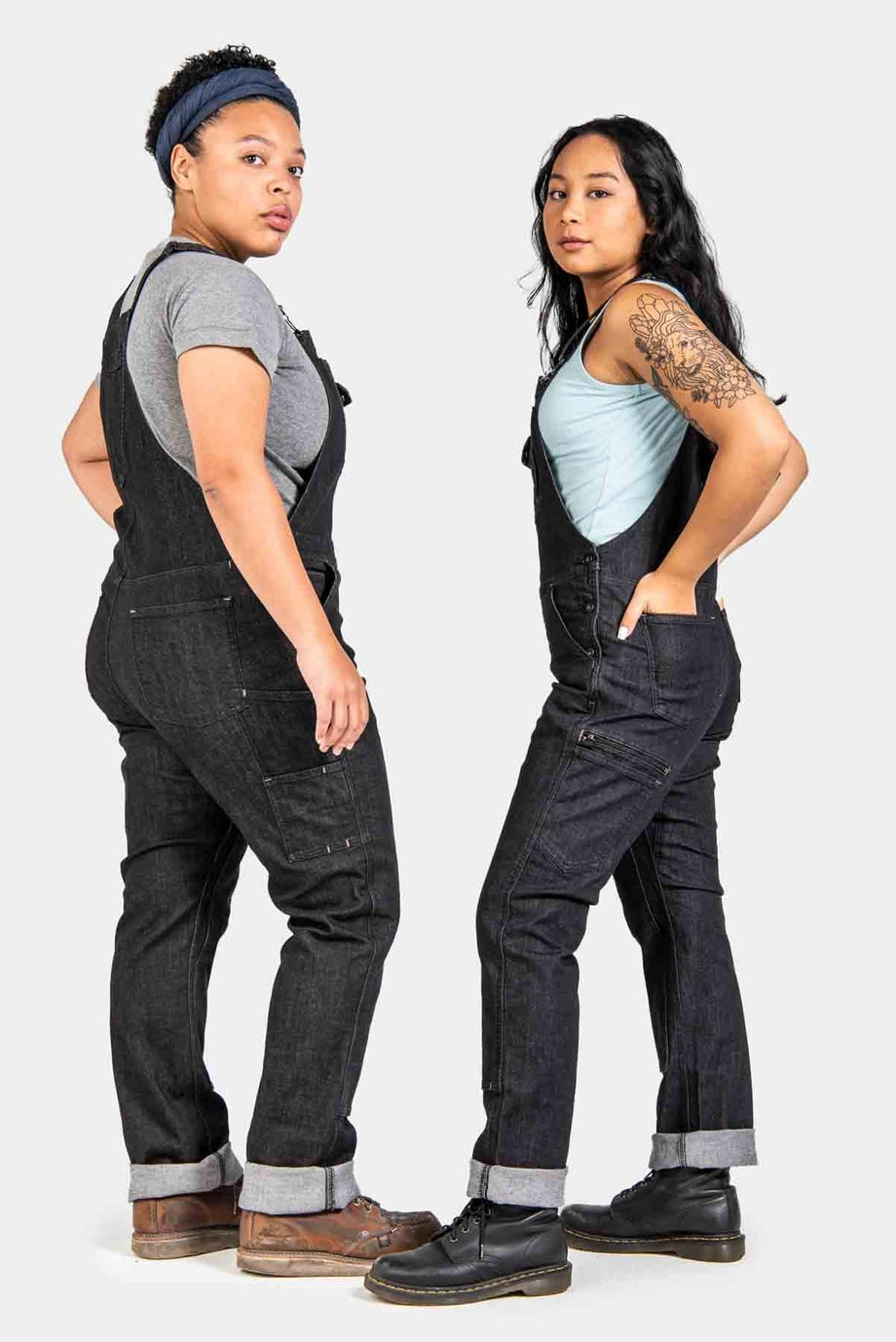 Dovetail Workwear Freshley Overall - Heathered Black Denim