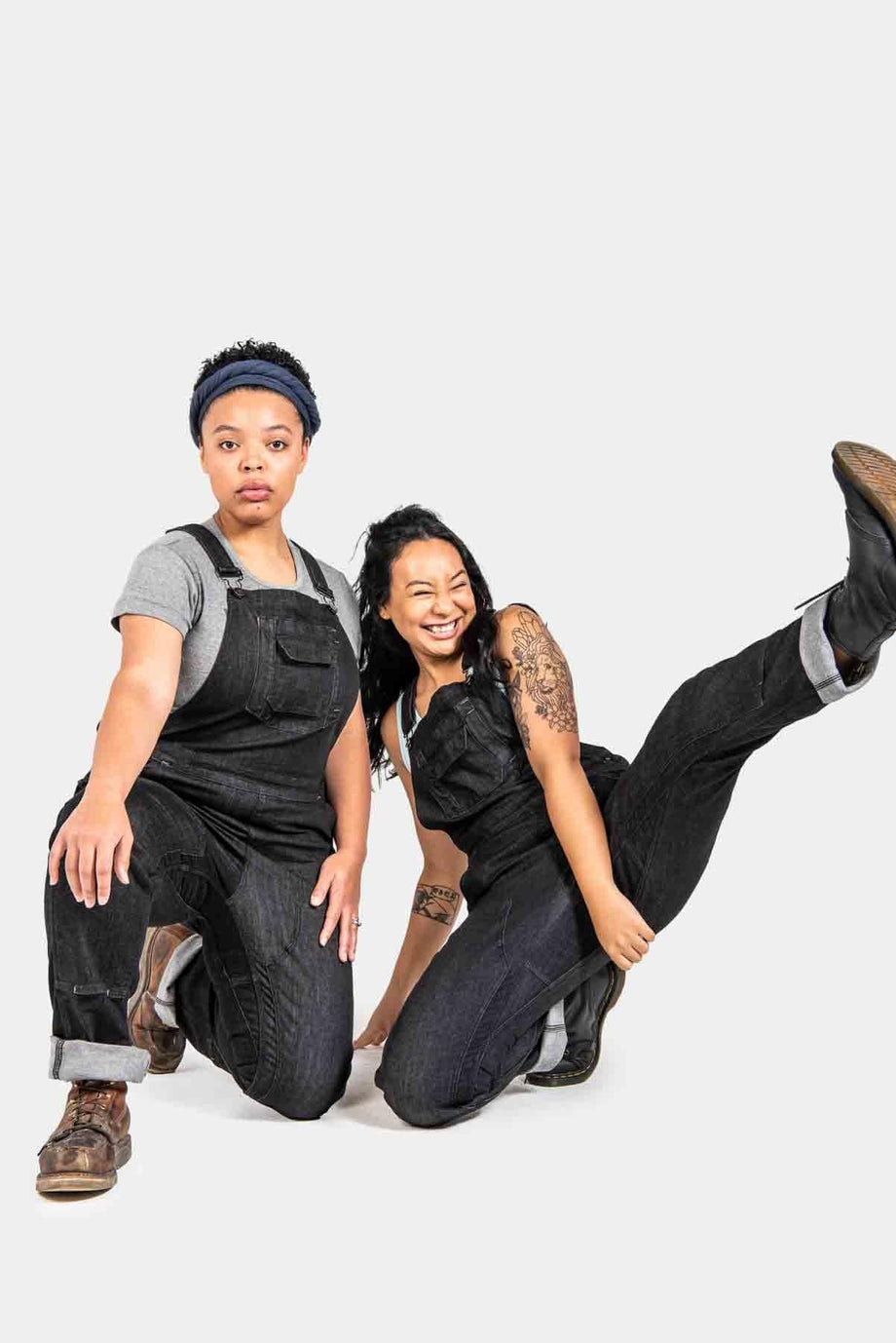 Dovetail Workwear Freshley Overall - Heathered Black Denim