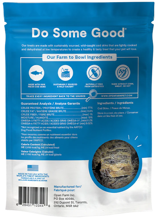 Open Farm Dehydrated Cod Skins Treat - 2.25oz