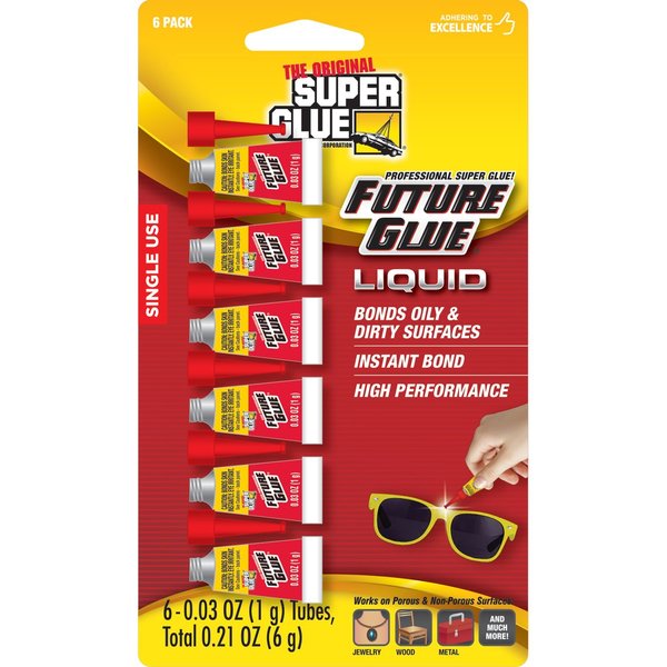 Super Glue Future Glue Liquid Mini Tube 6 Pack - 1g Clear / / 6PK