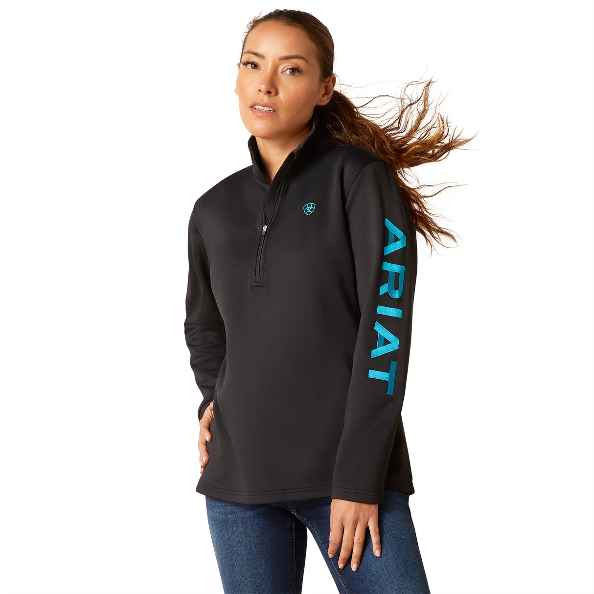 Ariat Women's Tek Team 1/2 Zip Sweatshirt Black