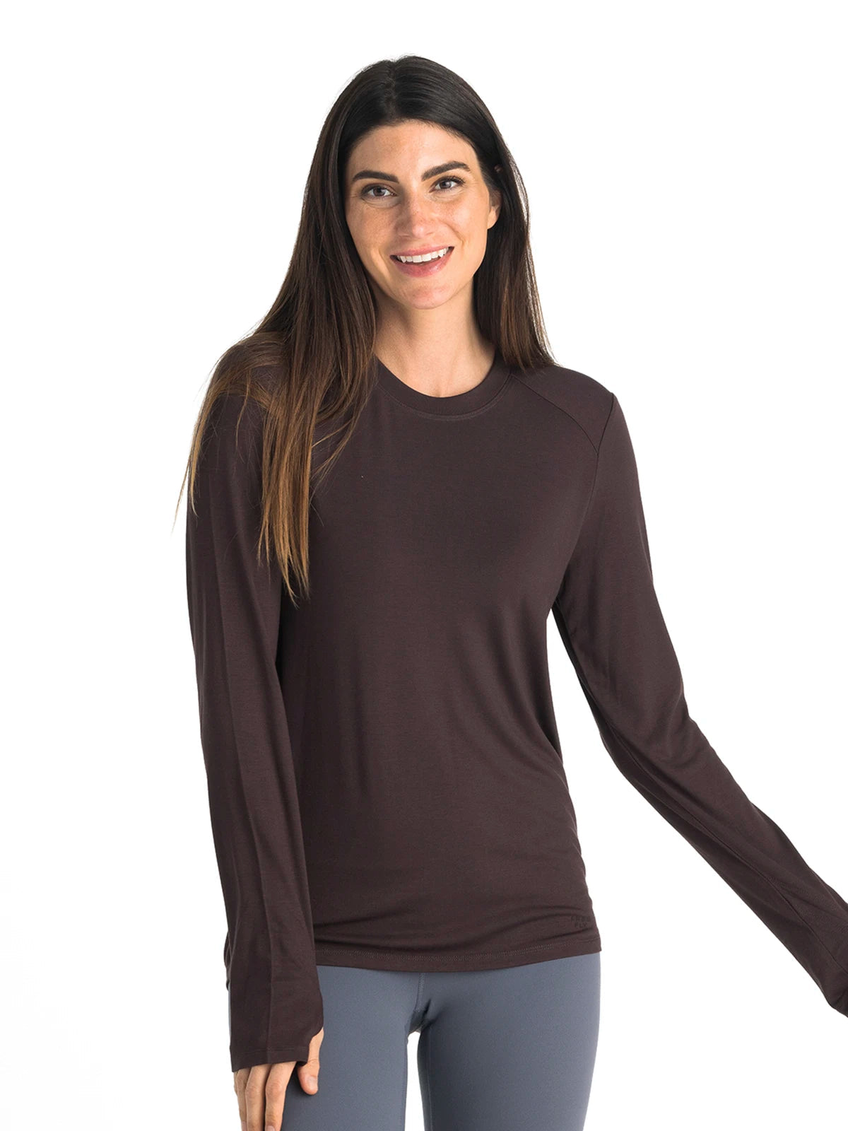 Free Fly Apparel Women's Bamboo Shade Long-Sleeve II - Red Cedar Red Cedar
