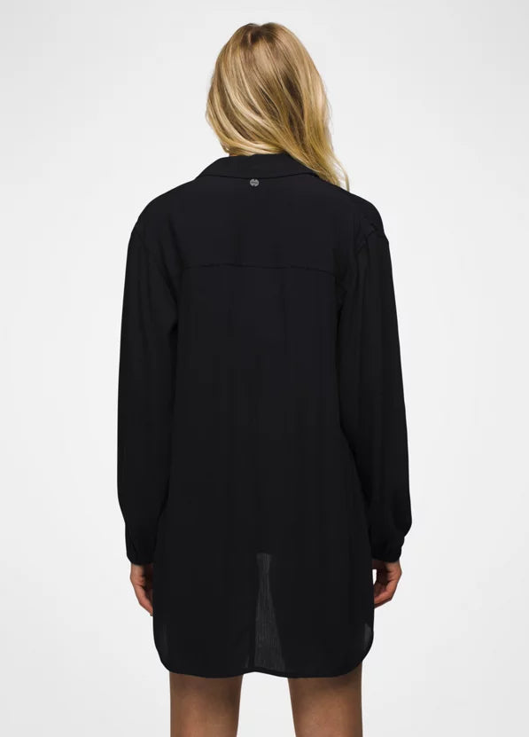 Prana Fernie Long-Sleeve Shirt Dress - Black