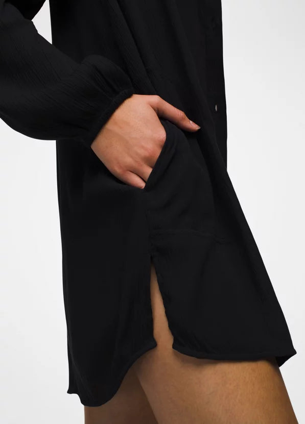 Prana Fernie Long-Sleeve Shirt Dress - Black
