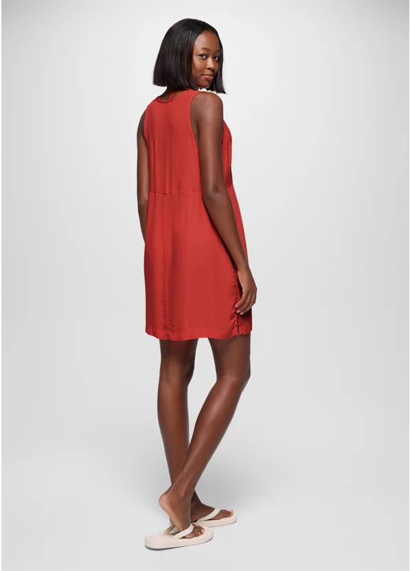 Prana Fernie V-Neck Mini Dress - Rose Fire