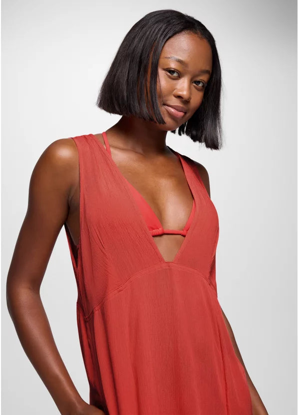 Prana Fernie V-Neck Mini Dress - Rose Fire