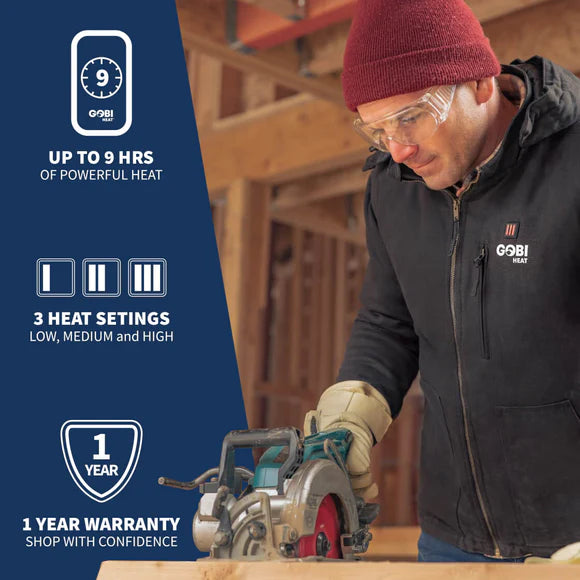 Gobi Heat Men's Grit Heated Workwear Jacket (5-Zone)