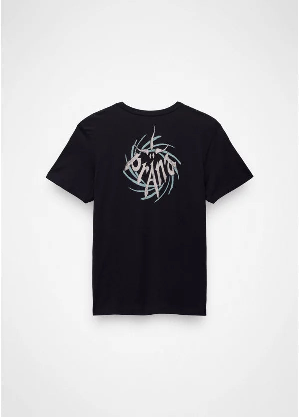 Prana Heritage Graphic Short Sleeve Tee Shirt - Black Universe