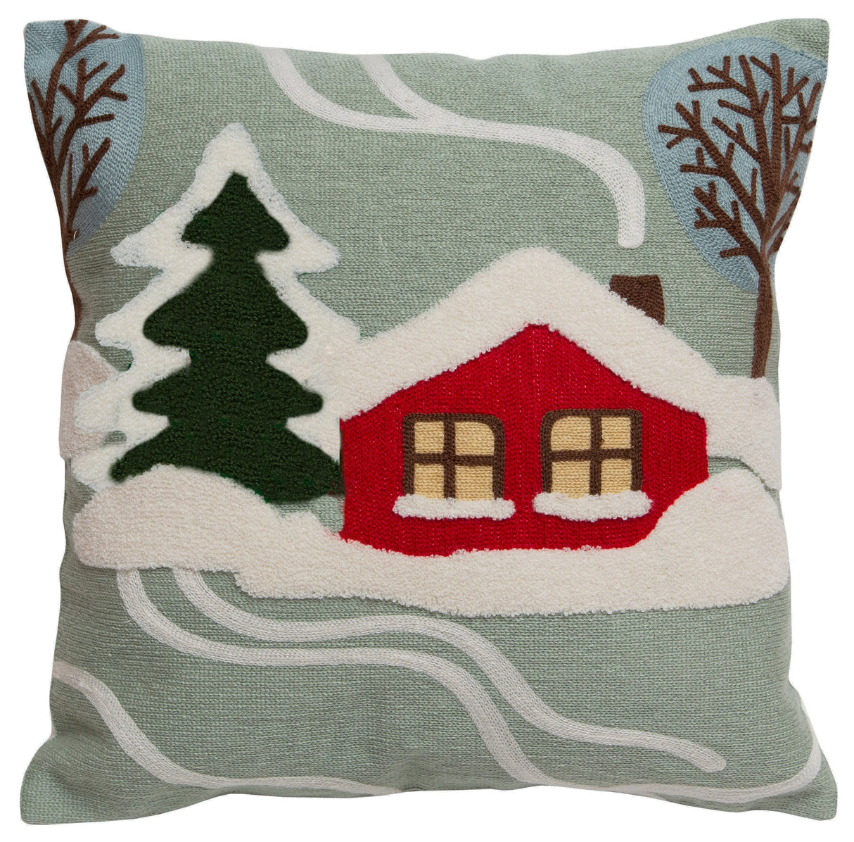 Carstens Inc Snowy Cabin Pillow
