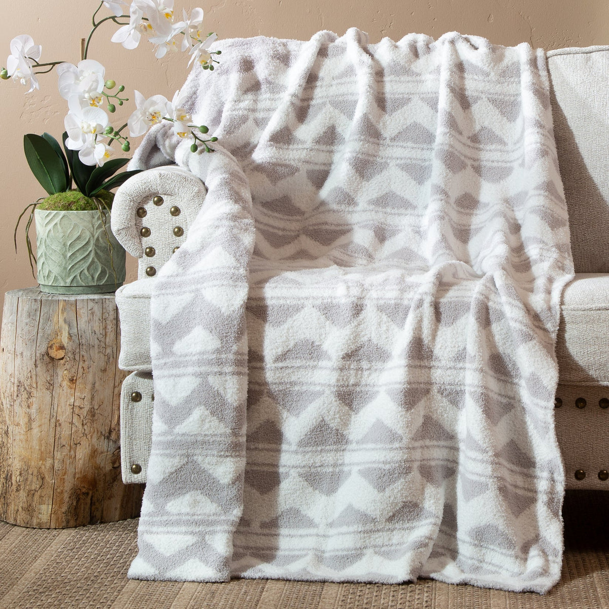 Stretchy Throw Mountain Grey