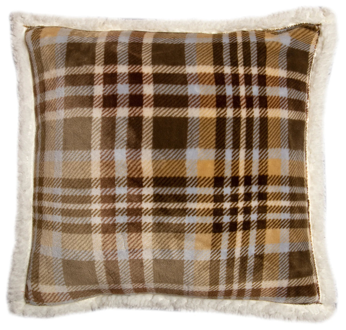 Carstens Inc Tan Plaid Plush Pillow Tan
