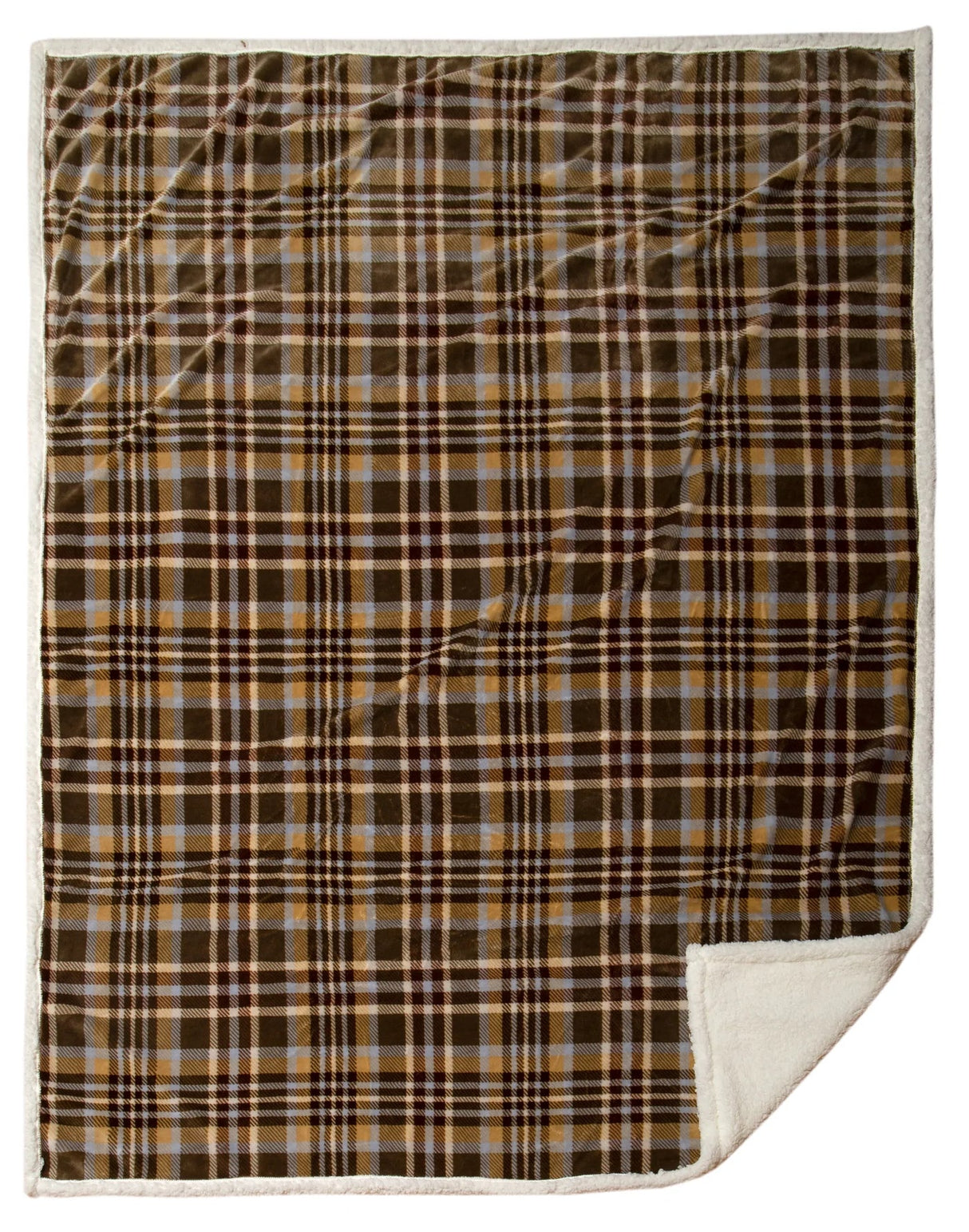 Carstens Inc Tan Plaid Throw Rust sage