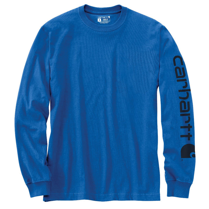 Carhartt Loose Fit Heavyweight Long-Sleeve Logo Sleeve Graphic T-Shirt - Beacon Blue Beacon Blue / / REG