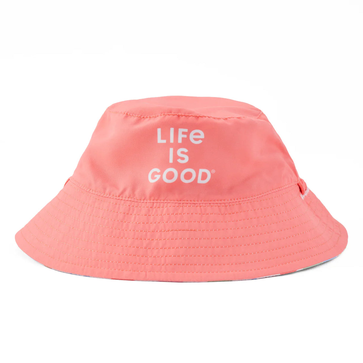 Life Is Good Kids Toddler Daisy Checkerboard Pattern Made in the Shade Bucket Hat - Mango Orange
