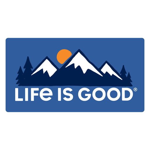 Life Is Good Lig Snowy Mountains Die Cut Sticker Royal blue