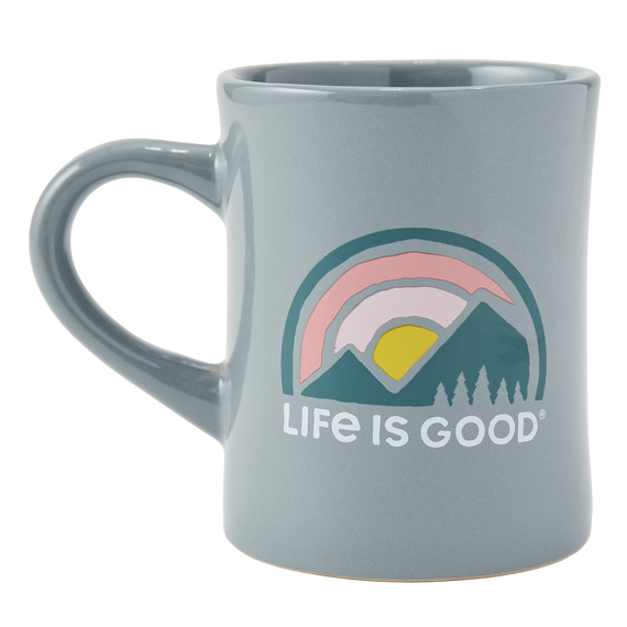 Life Is Good Life is Good Sunset Mountains Diner Mug - Stone Blue Stone Blue