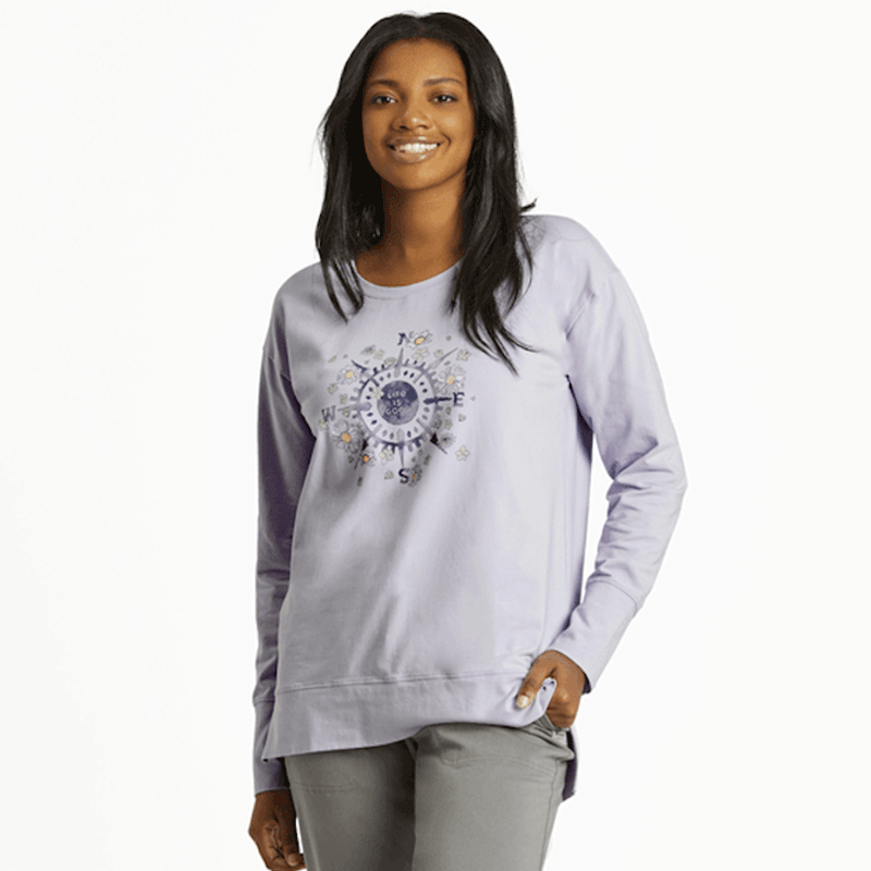 Life is Good Women's Beauty in All Directions Crusher-FLEX Tunic Lilac Purple