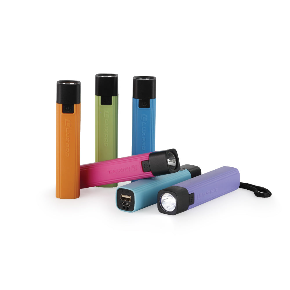 Led Powerbank Rechargeable Flashlight, Assorted/100 Lumens