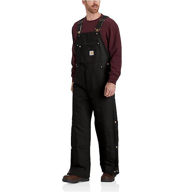 Carhartt Loose Fit Firm Duck Insulated Bib Overall - 2 Warmer Rating - Black Black / / REG