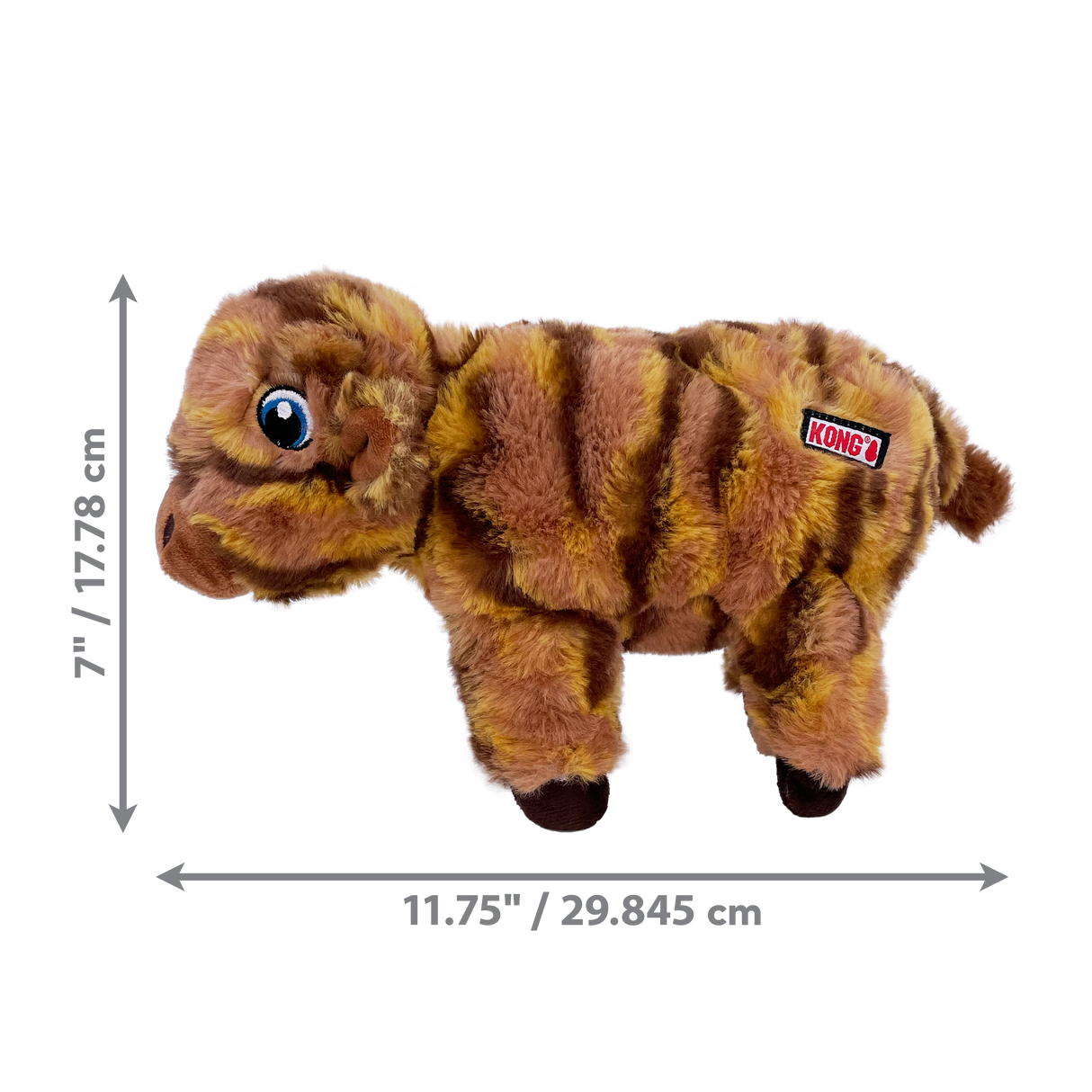 Kong Low Stuff Stripes Cow Dog Toy - Medium