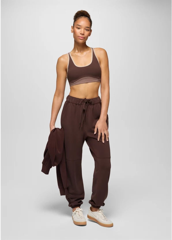 Prana Luxara Salutations Bra - Mocha Colorblock