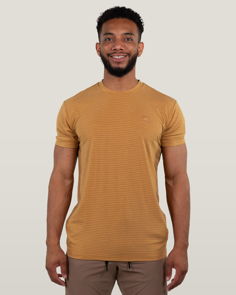 Belong Designs Mens Core Traverse Tek Tee Gold ridgeline