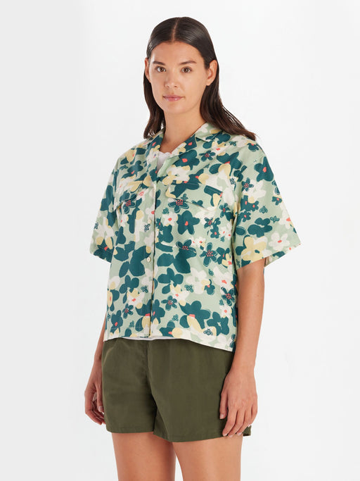 Marmot Women's Muir Camp Collar Novelty Short Sleeve Shirt - Frosty Green Pollinate Frosty Green Pollinate