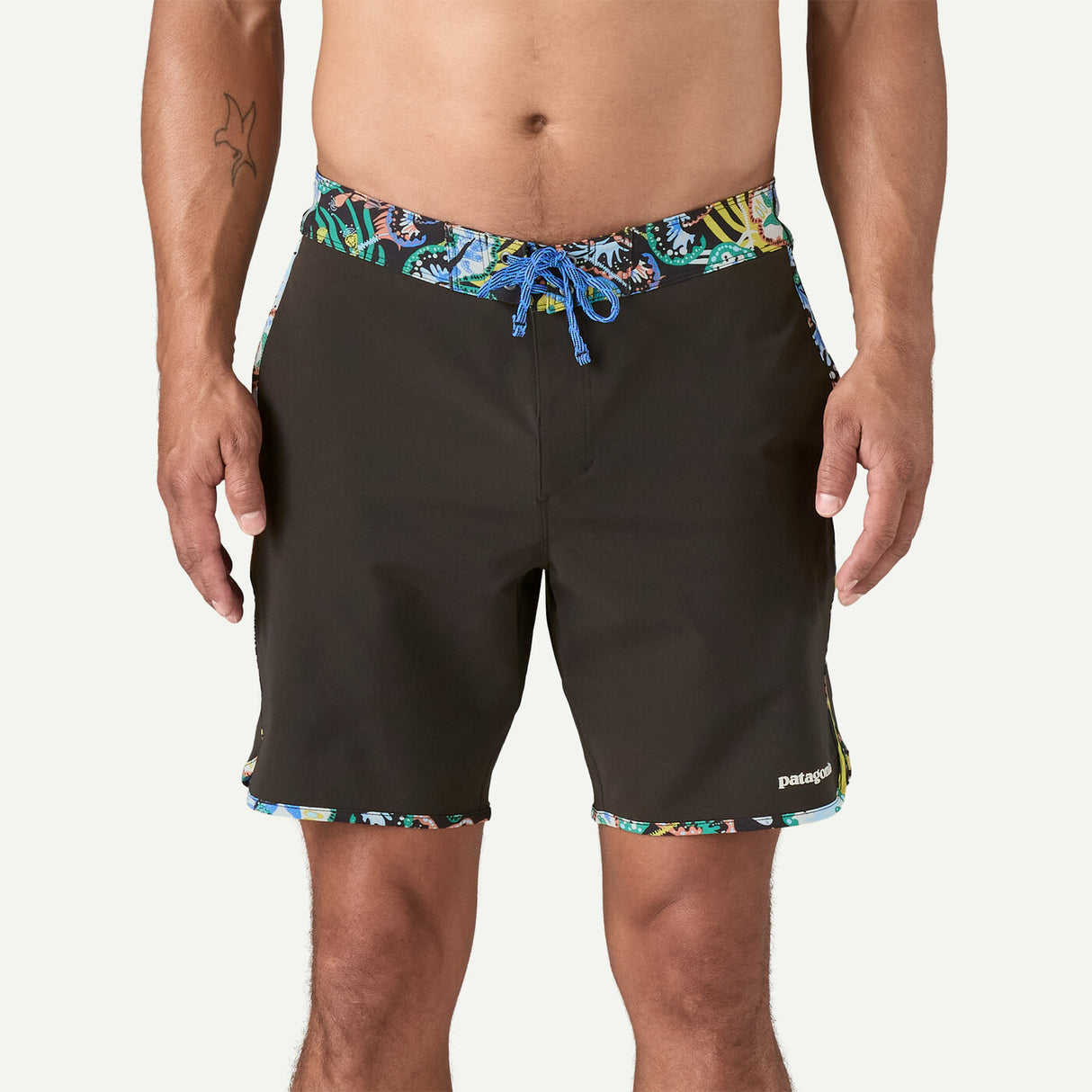 Patagonia M's Hydropeak Side Shore 18in. Boardshorts - Undersea / Black