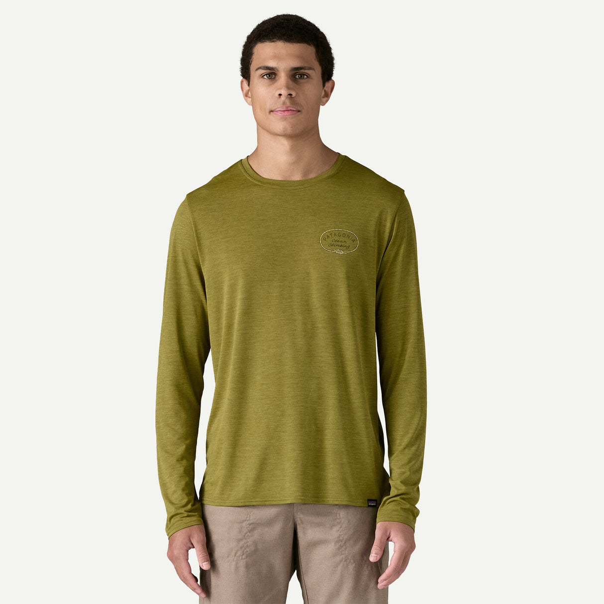 Patagonia M's Long Sleeve Capilene Cool Daily Graphic Shirt - Lands - Clean Climb Roots / Graze Green X-Dye