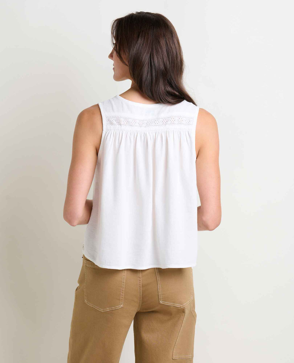 Toad & Co Manzana Button Front Tank - Egret