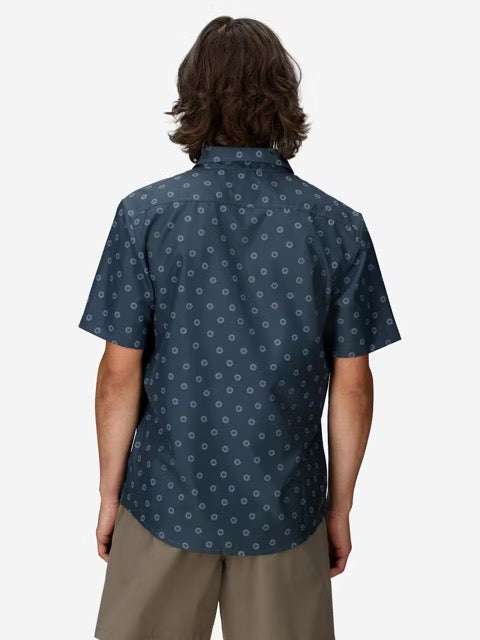 Marmot Mens AirExchange Novelty Short Sleeve Collared Shirt UPF 40 - Thunderhead Daybreak