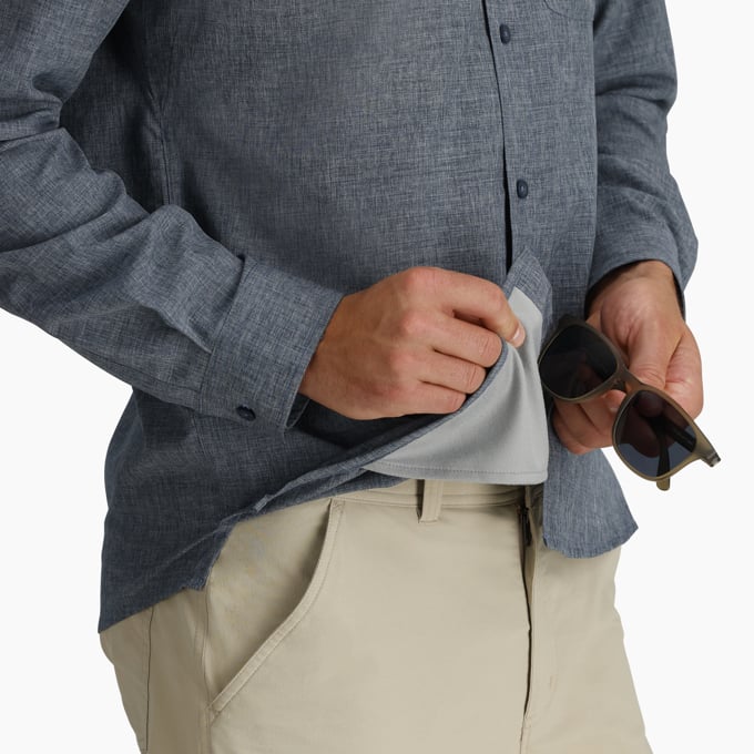 Royal Robbins Mens Amp Lite II Long Sleeve - Deep Blue Heather