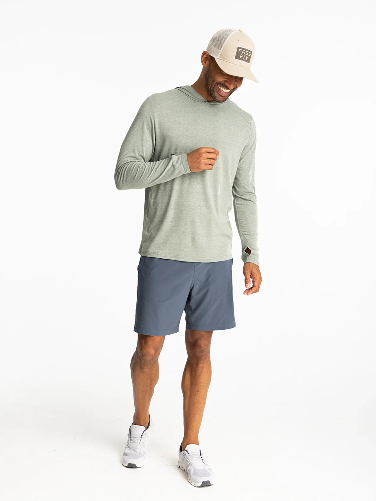 Free Fly Apparel Mens Bamboo Shade Hoodie - Heather Agave Green