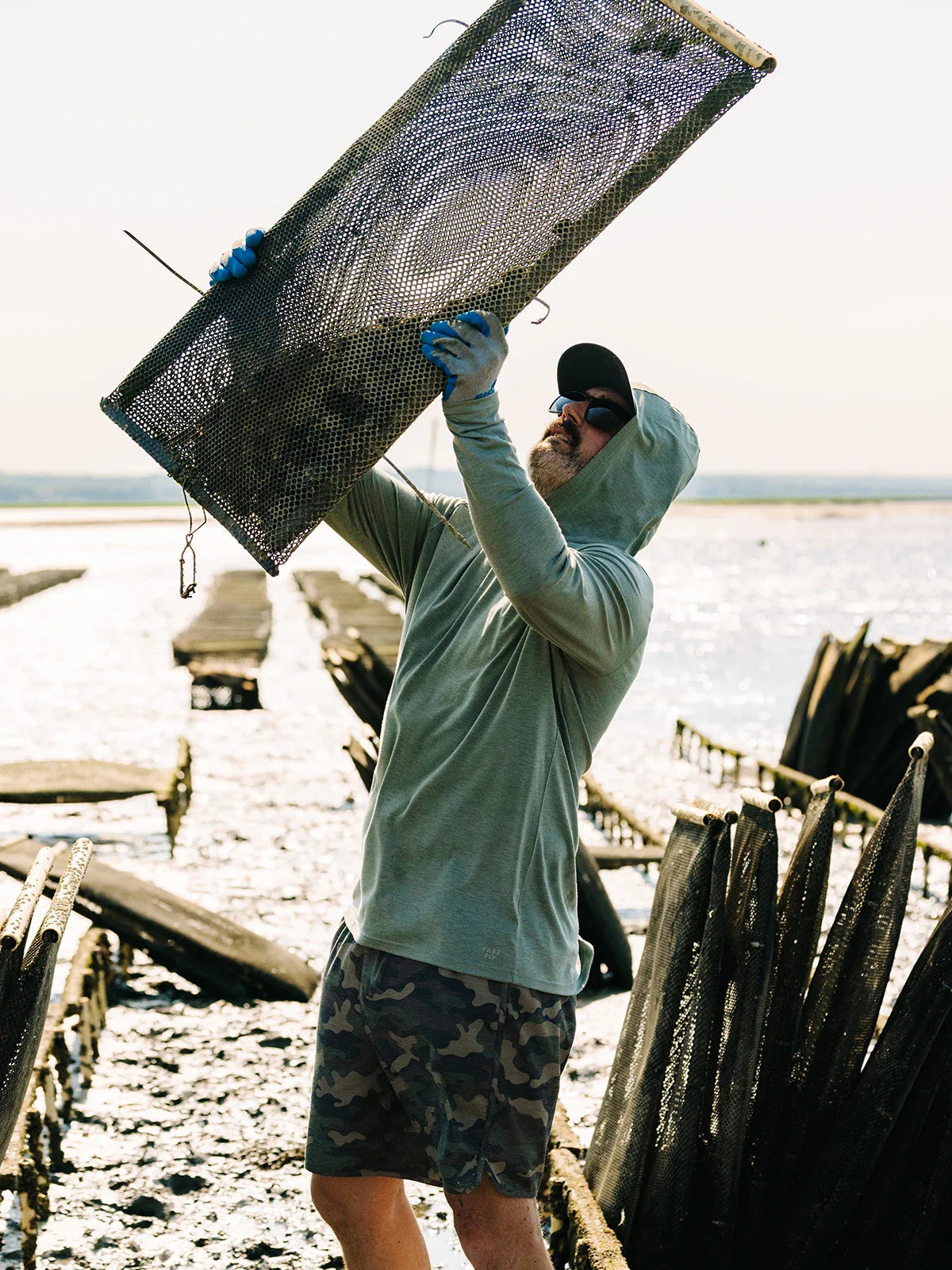 Free Fly Apparel Mens Bamboo Shade Hoodie - Heather Agave Green