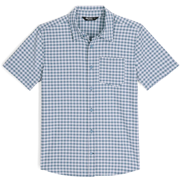 Outdoor Research Mens Blackbird Short Sleeve Shirt - Cenote Plaid