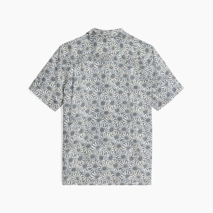 Royal Robbins Mens Camino Pucker Short Sleeve - Deep Blue Caledonia Print