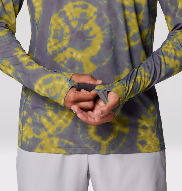 Mountain Hardwear Mens Crater Lake Long Sleeve Hoody - Adriatc Blue Spore Dye Print