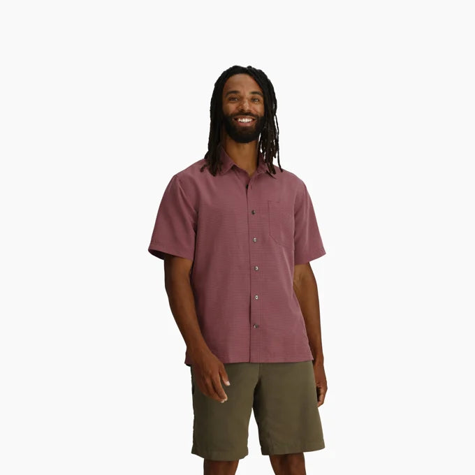 Royal Robbins Mens Desert Pucker Dry Short Sleeve - Wild Rhubarb