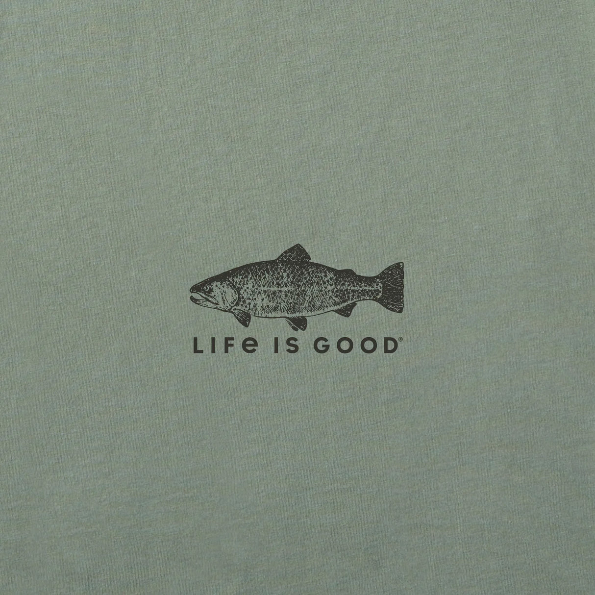 Life Is Good Mens Diversified Freshwater Catches Short Sleeve Crusher Tee - Moss Green