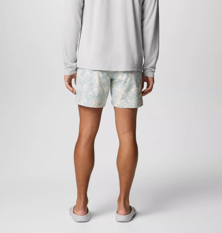 Columbia Mens PFG Rambler Printed Water Shorts - Lemon Wash Marlin Palms