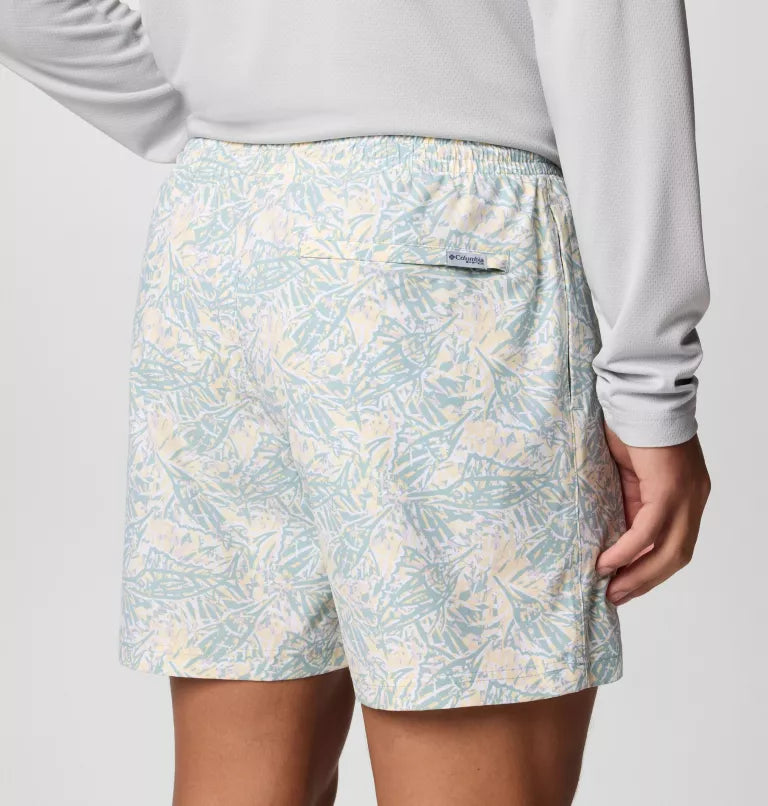 Columbia Mens PFG Rambler Printed Water Shorts - Lemon Wash Marlin Palms