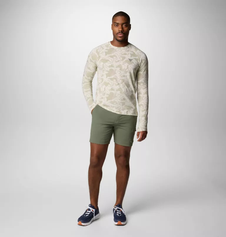 Columbia Mens PFG Uncharted Long Sleeve Shirt - Stone Swamplands