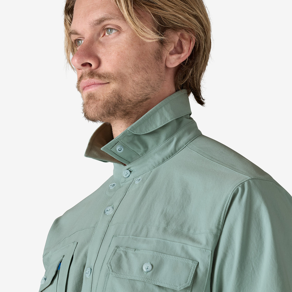 Patagonia M's Short Sleeve Self-Guided Sun Shirt - Thermal Blue