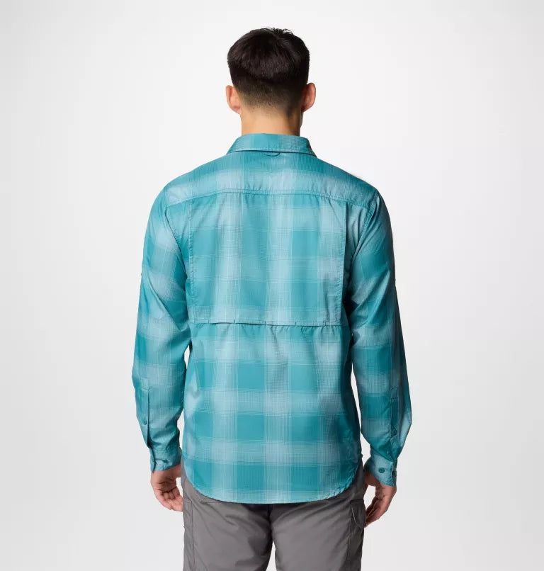 Columbia Mens Silver Ridge Utility Lite Plaid Long Sleeve Shirt - River Blue Large Blur Check